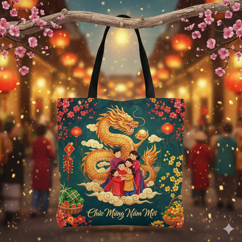 Mẫu túi vải canvas tết 2026 8 Mẫu túi vải canvas tết 2026
