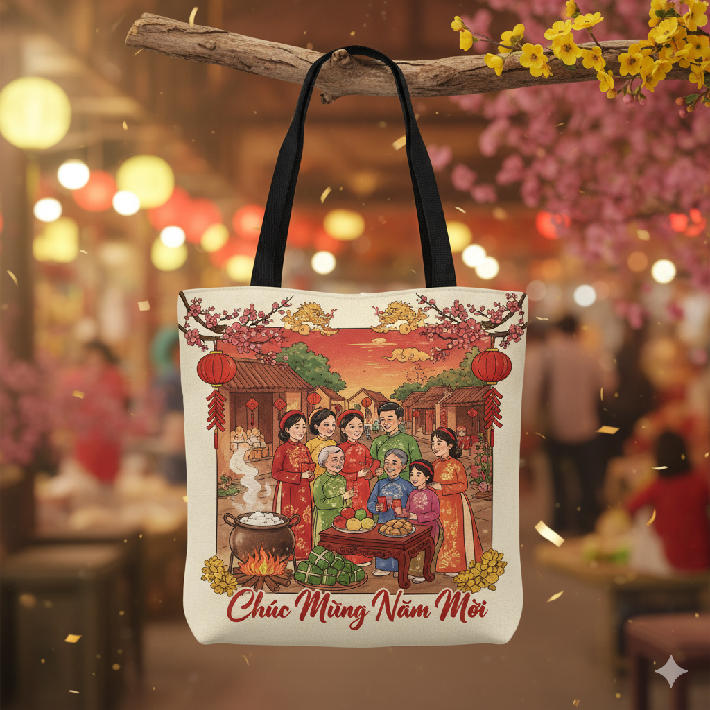 Mẫu túi vải canvas tết 2026 9 Mẫu túi vải canvas tết 2026
